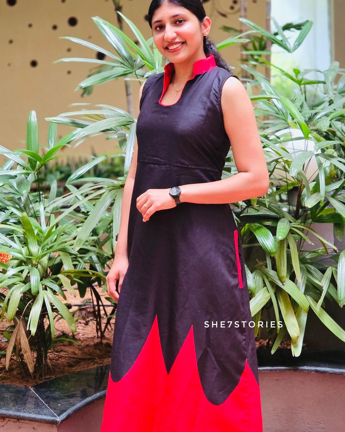 Black and Red Aline Frock
