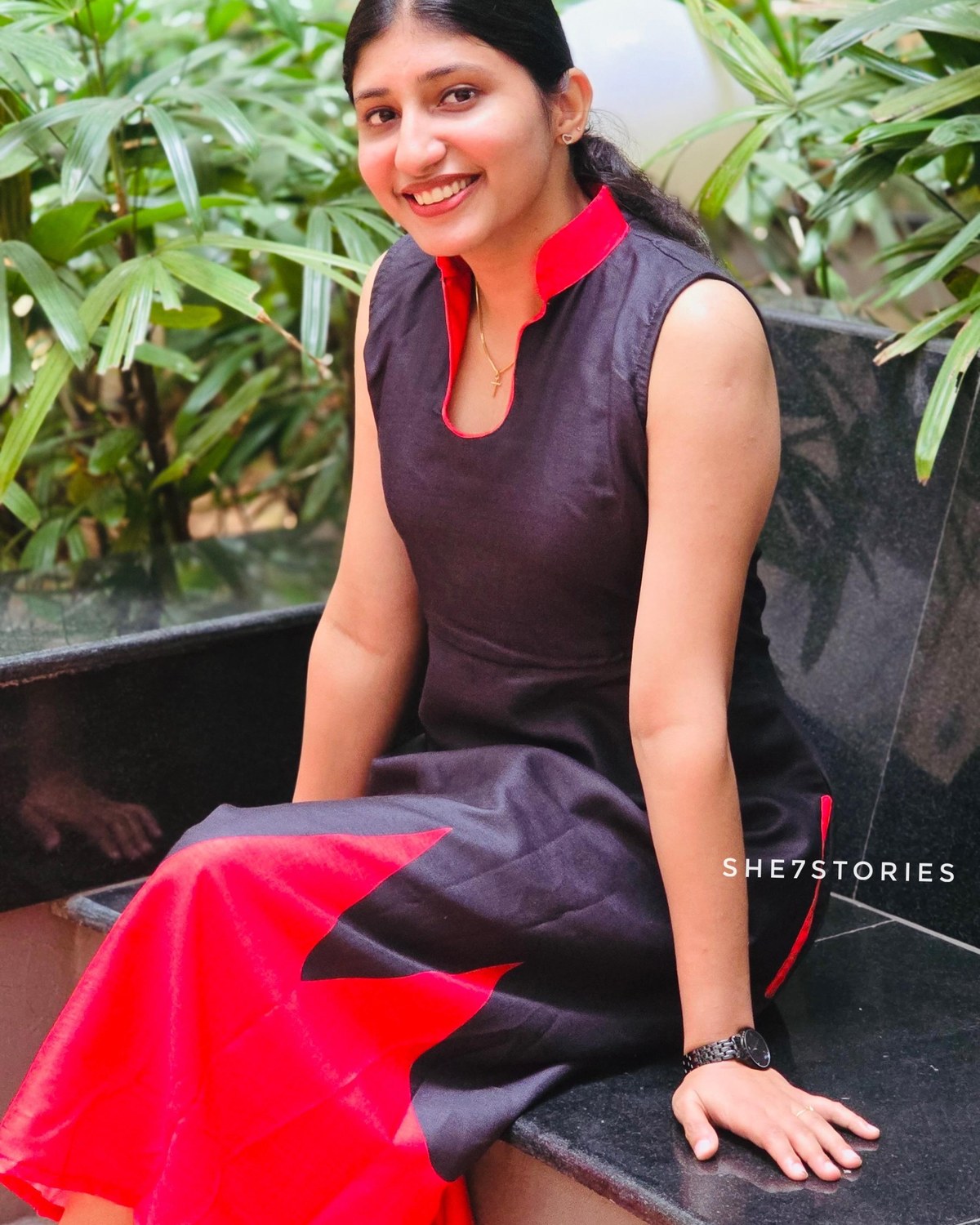 Black and Red Aline Frock