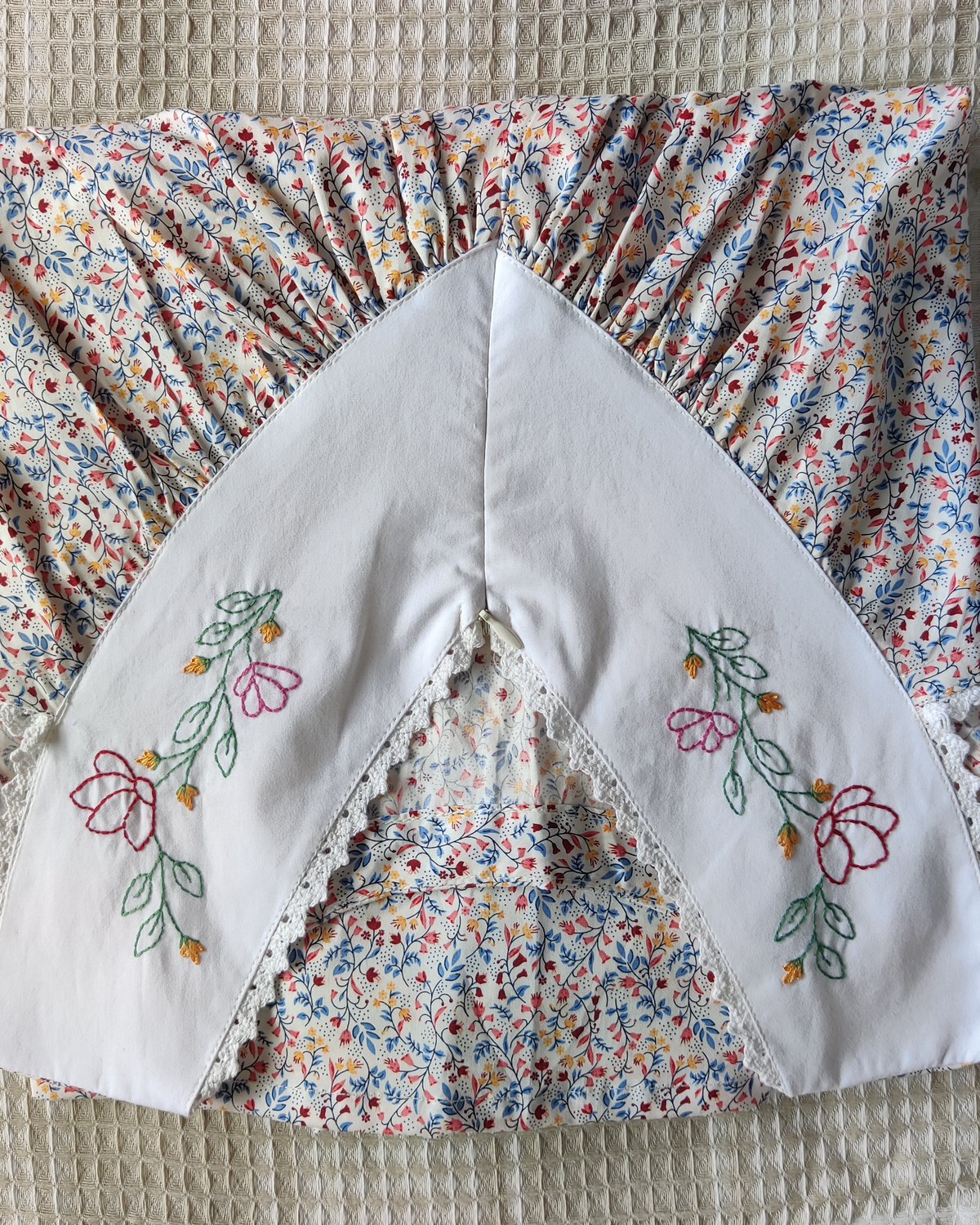 Hand embroidered cotton nighty