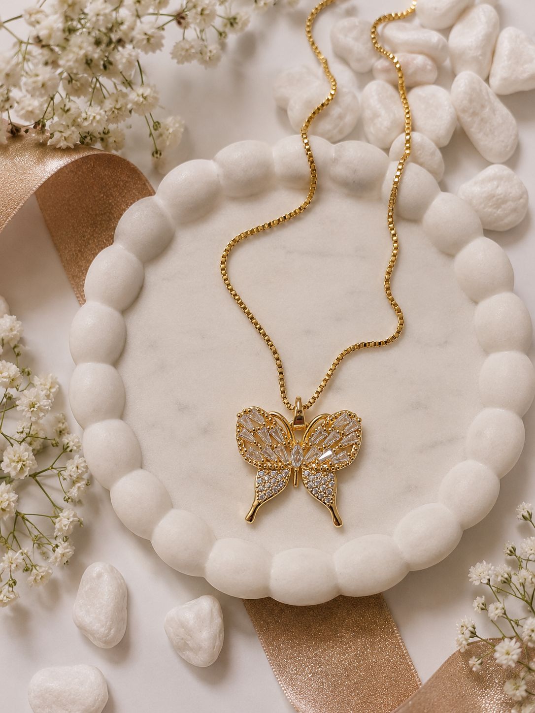 Butterfly pendant chain