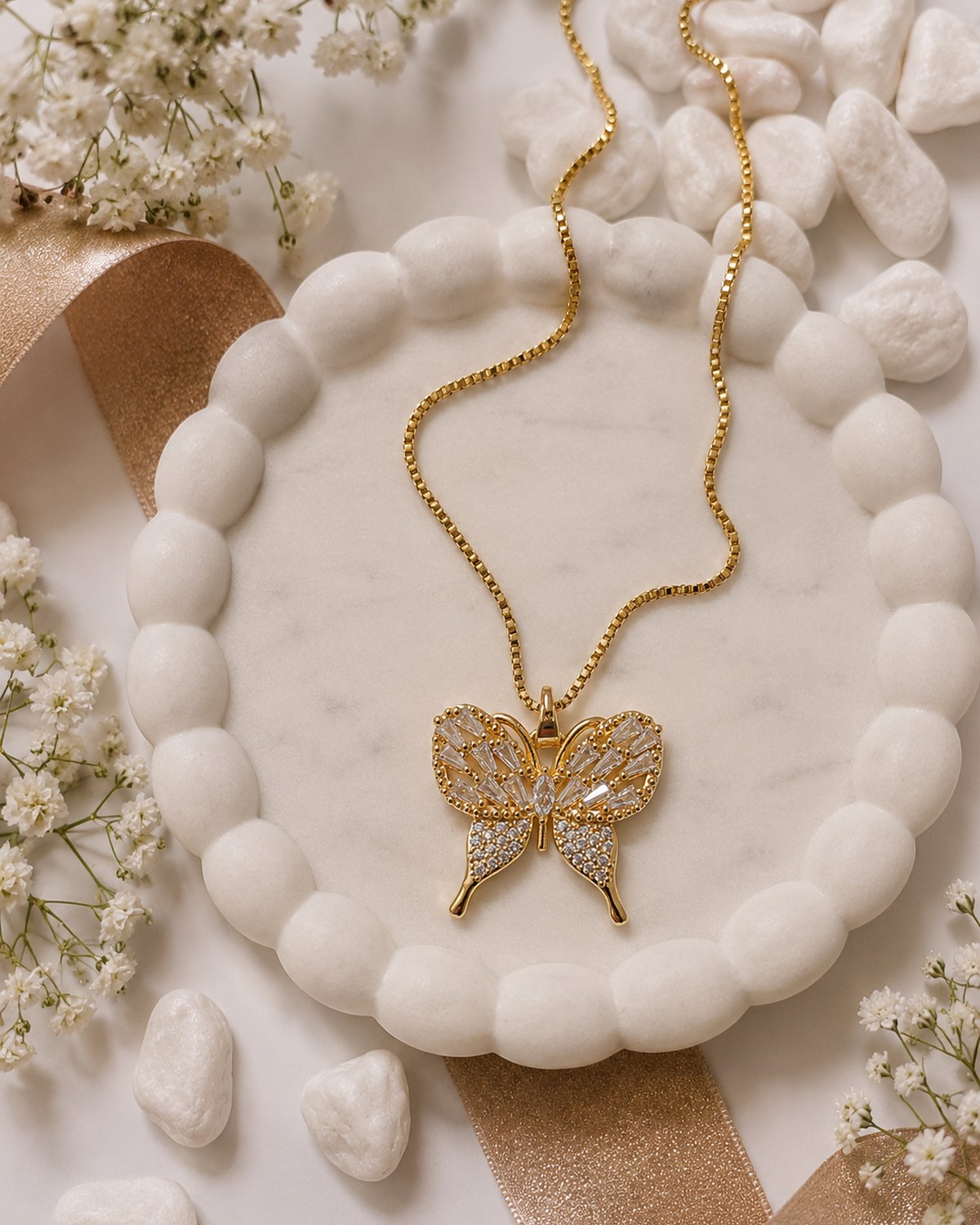 Butterfly pendant chain