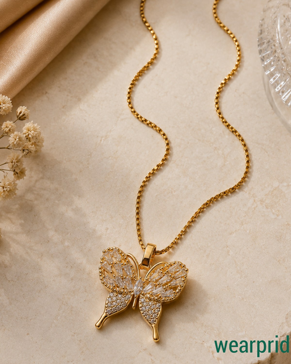 Butterfly pendant chain