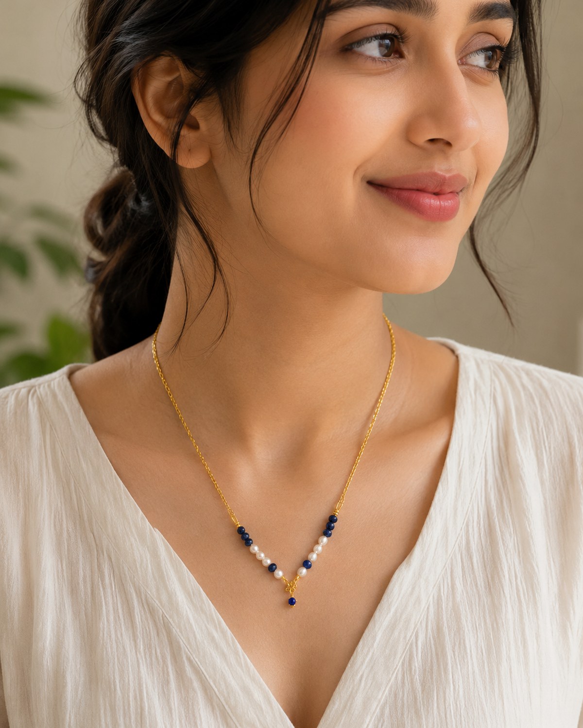 Antitarnish beaded necklace