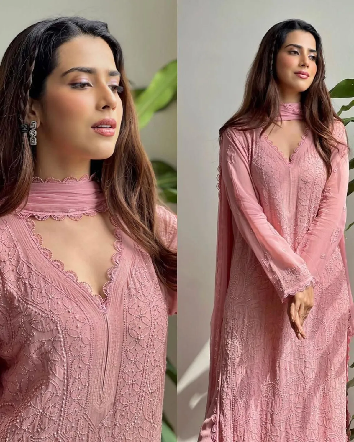Pastel Pink Chanderi Dress